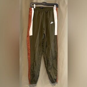 Nike Re-issue Woven Forest Green White Orange Track Pants Mens Small